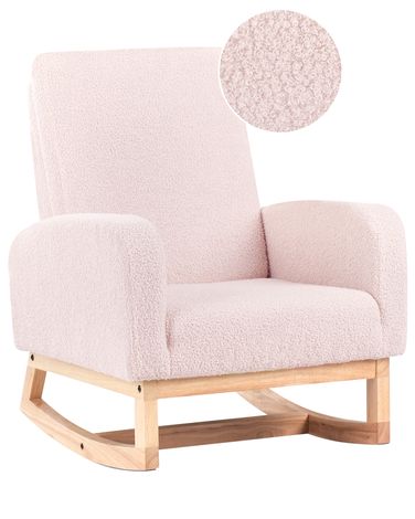 Kinderschommelstoel NORBY Bouclé Pastelroze