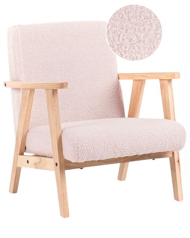 Fauteuil pour enfants LINDE Bouclé Rose pastel