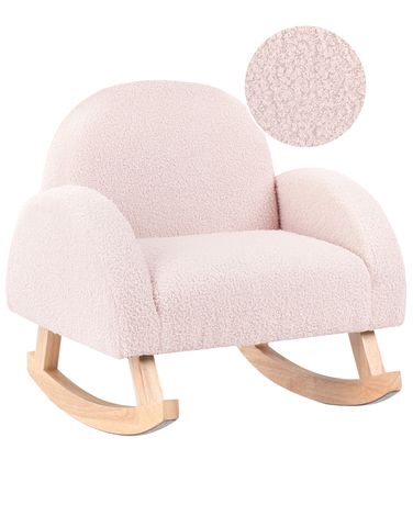 Kinderschommelstoel HUG Bouclé Pastelroze