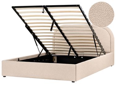 Lit ottoman Bouclé QUILLIEN 140 x 200 cm Beige