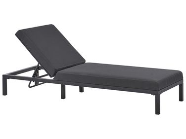 Sun Lounger LARIANO Reclining Metal Graphite Grey