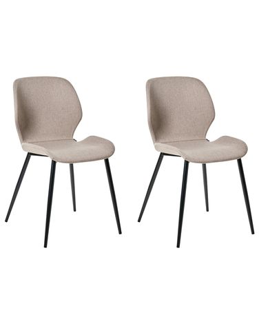 Lot de 2 chaises de conférence HOLLAND Tissu Taupe