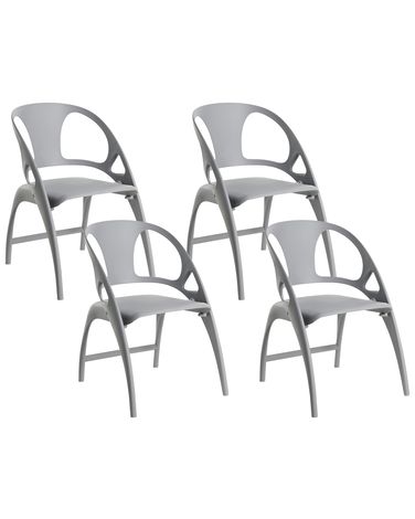 Lot de 4 chaises de jardin NEMI Pliant Gris