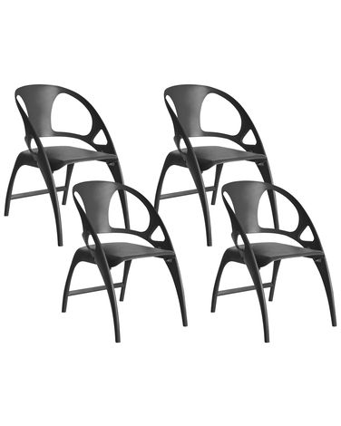 Lot de 4 chaises de jardin NEMI Pliant Noir
