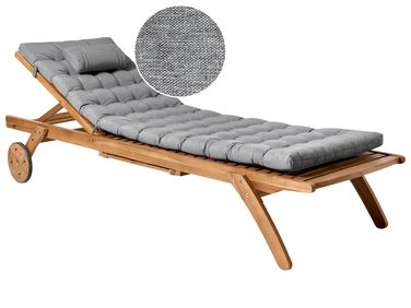 Ligstoel met kussen CESANA PREMIUM Acaciahout Grijs melange