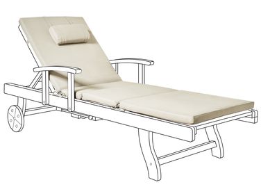 Kussen voor ligstoel TOSCANA/JAVA/AMANTEA PREMIUM 189 x 58 cm Taupe