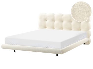 Lit avec sommier Bouclé SOULISSE 160 x 200 cm Blanc cassé