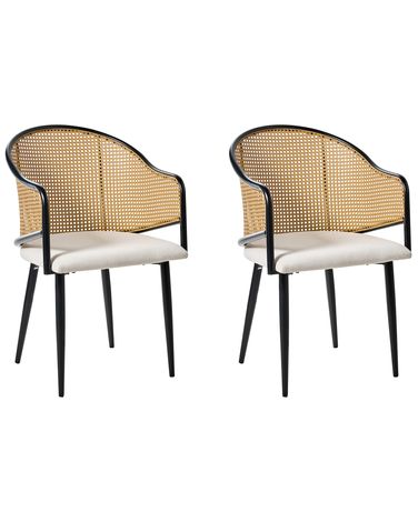 Lot de 2 chaises de salle à manger WEIMAR Métal Noir