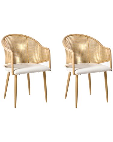 Lot de 2 chaises de salle à manger WEIMAR Métal Marron clair