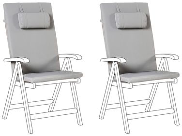 Lot de 2 coussins de jardin JAVA/AMANTEA PREMIUM 50 x 71 cm Gris clair