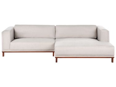 Corner Sofa 4 Seater VENG Fabric Light Beige Left Hand