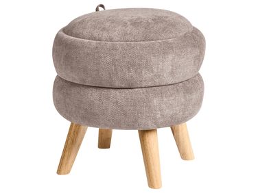 Poef met opbergruimte HAWLEY Chenille Taupe