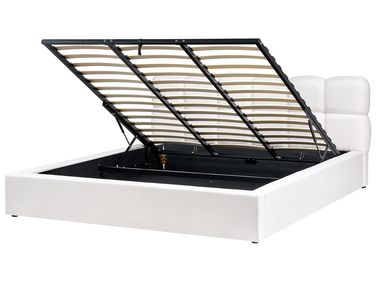 Lit ottoman Tissu BASTON 180 x 200 cm Blanc cassé