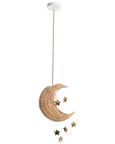 Lampe suspension Lune ORCHON Rotin Naturel