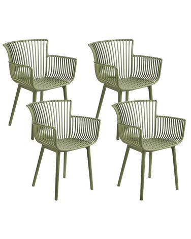 Lot de 4 chaises de jardin PESARO Vert