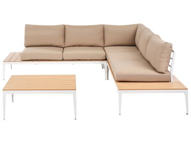 Tuin hoekloungeset met tafel 5-zits POSITANO Lichtbruin