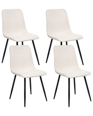 Lot de 4 chaises de salle à manger TUSCOLA Tissu Beige clair
