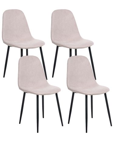 Lot de 4 chaises de salle à manger CRANDALL Tissu Beige
